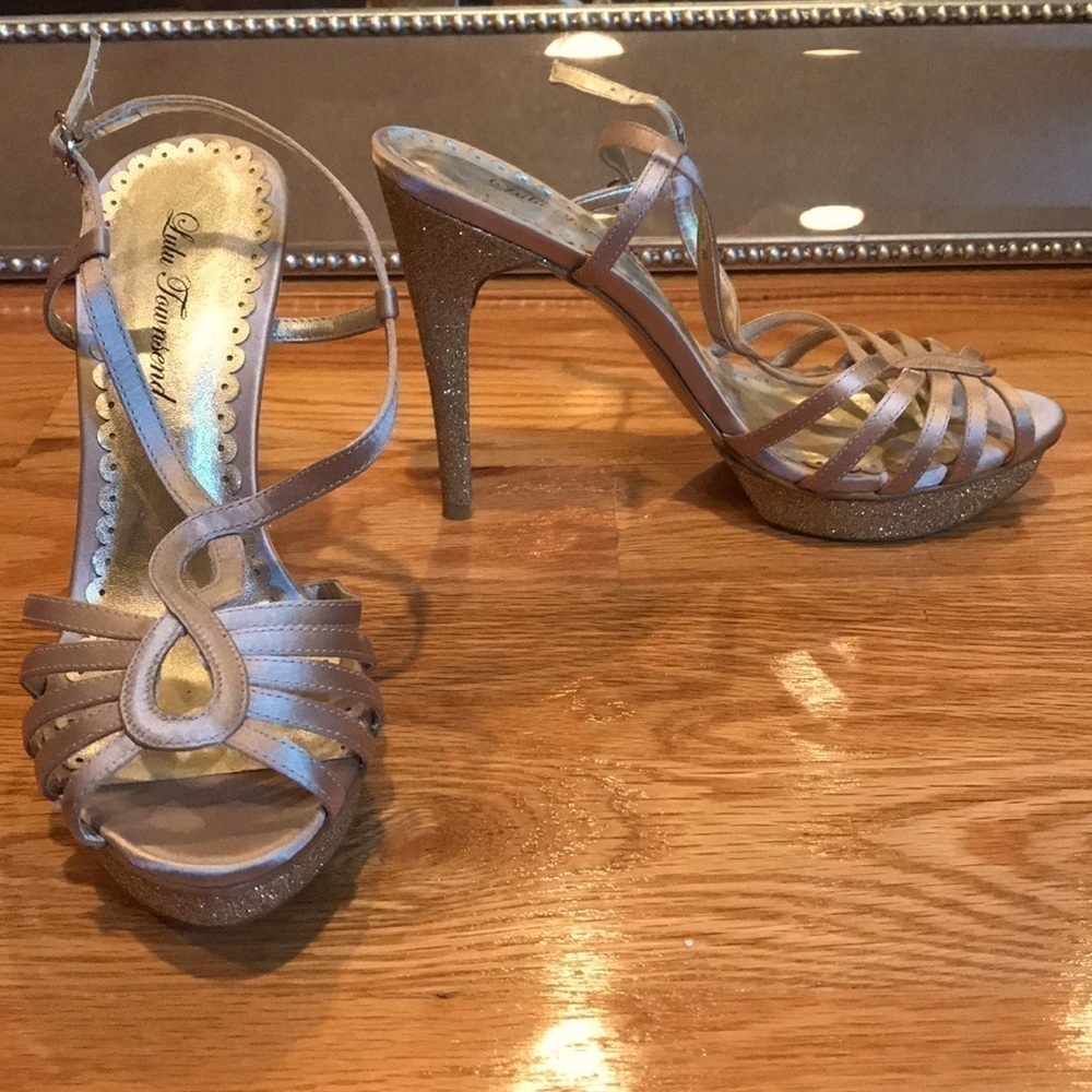 Elegant Glitter Strappy Heels